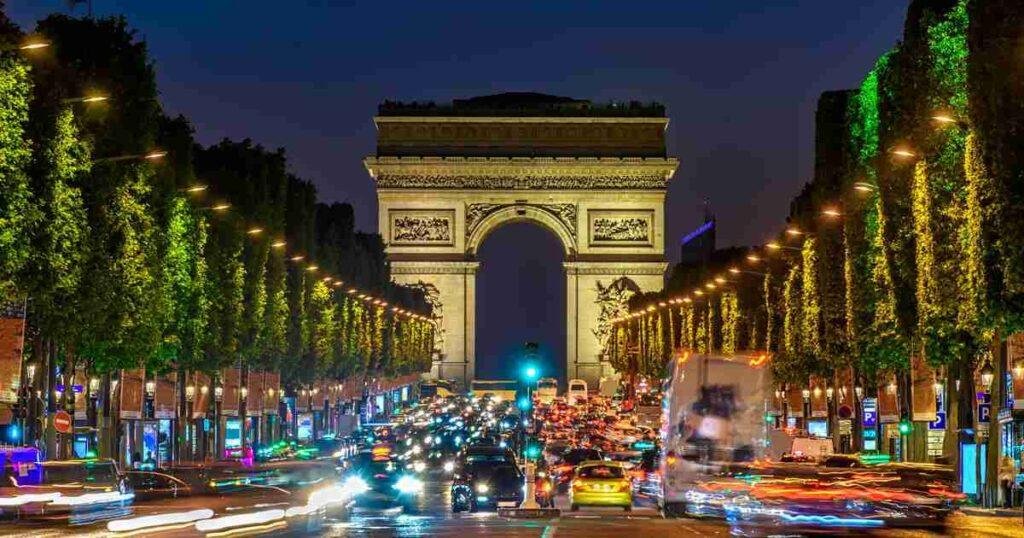 Shopping on the Champs-Élysées at Night