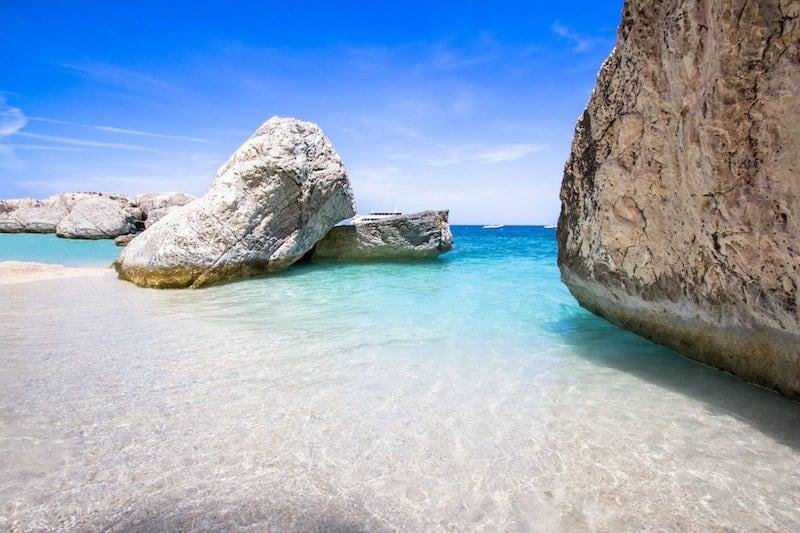 crystal clear blue waters of the Mediterranean.