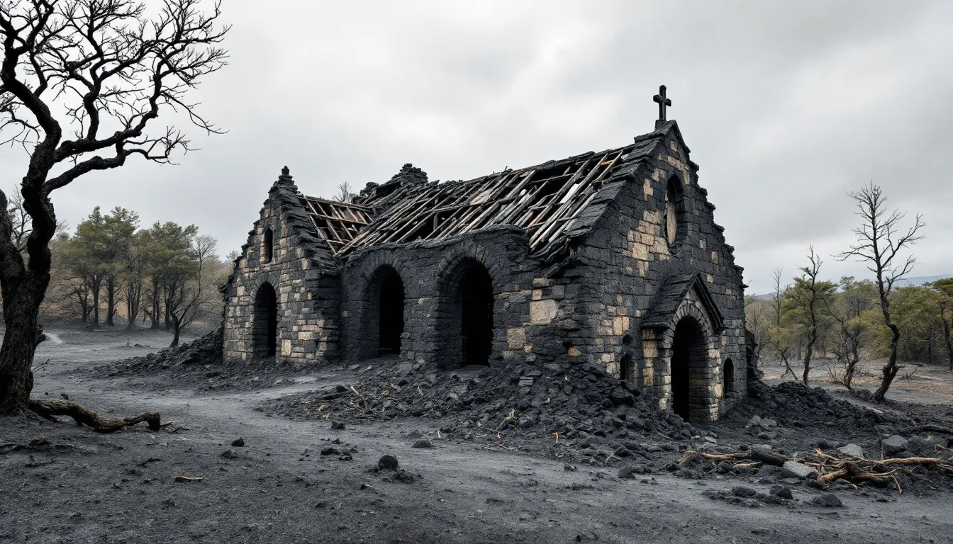 Top 10 Oldest Churches in the Philippines: Sacred Heritage Sites That Define Filipino History 3 The image depicts a historic church, partially buried in volcanic ash, with only its upper portions and bell tower visible, showcasing the enduring faith and resilience of the local community. This architectural marvel, reminiscent of the Spanish colonial period, reflects the rich cultural heritage and historical significance of the oldest churches in the Philippines.