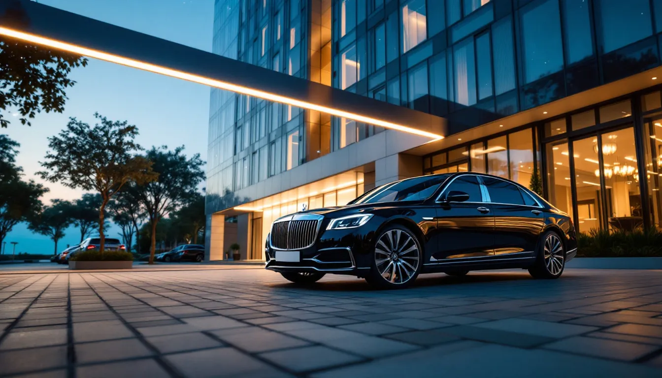 Is Manila Safe to Travel Alone? A Complete Solo Travel Guide 3 A Grab car displaying the company logo is parked outside a modern hotel in Metro Manila, providing convenient transportation options for solo travelers. The scene captures the bustling atmosphere typical of major cities, where travelers can explore local attractions and shopping centers.