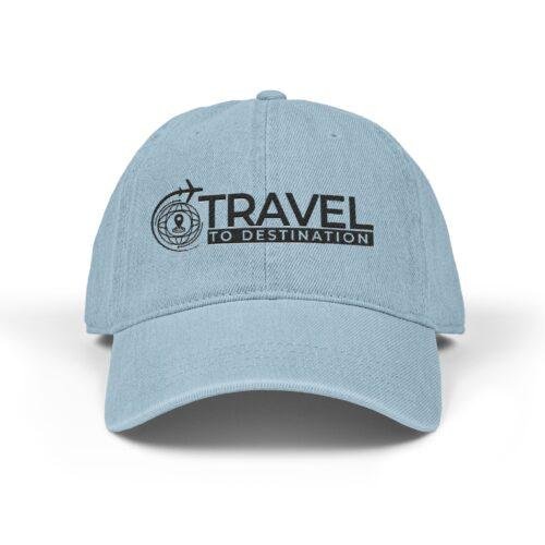 Travel To Destination Embroidered Denim Hat — Casual Adventure Baseball Cap