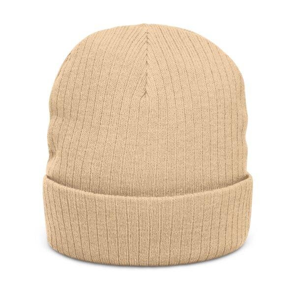 Travel to Destination Embroidered Ribbed Knit Beanie – Compass Logo Cuffed Hat