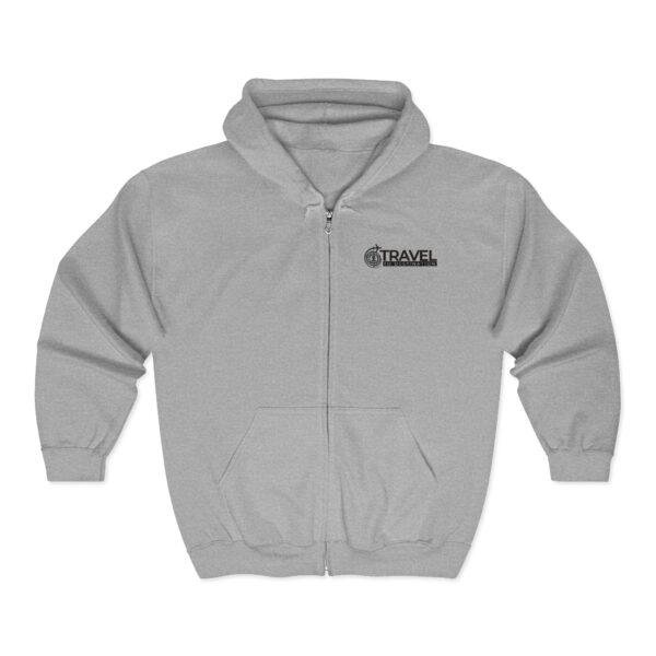 Travel Logo Zip Hoodie — Lightweight Full-Zip Travel Sweatshirt