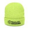 Travel to Destination Embroidered Ribbed Knit Beanie – Compass Logo Cuffed Hat