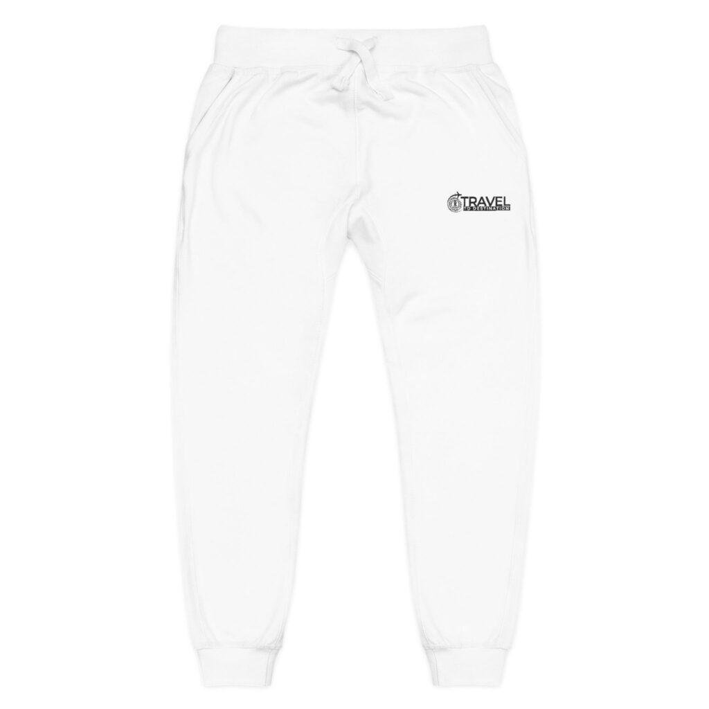 Embroidered "Travel More" Fleece Sweatpants