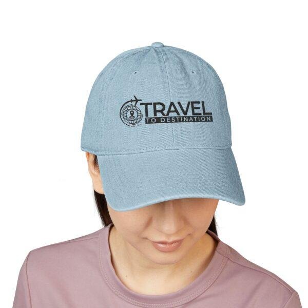 Travel To Destination Embroidered Denim Hat — Casual Adventure Baseball Cap