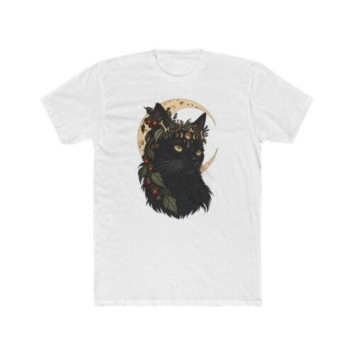 10371929601671753788_2048_custom.jpeg Black Cat Moon T‑Shirt — Mystical Crescent Cat Graphic Tee