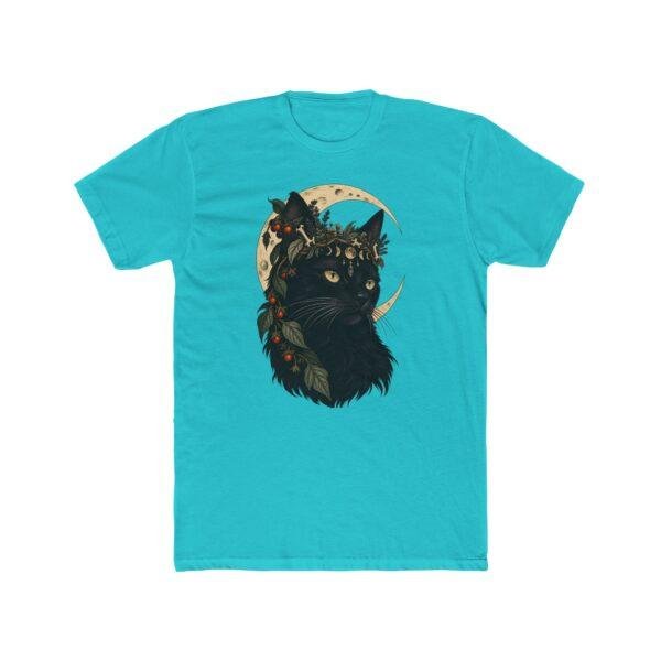 Black Cat Moon T‑Shirt — Mystical Crescent Cat Graphic Tee