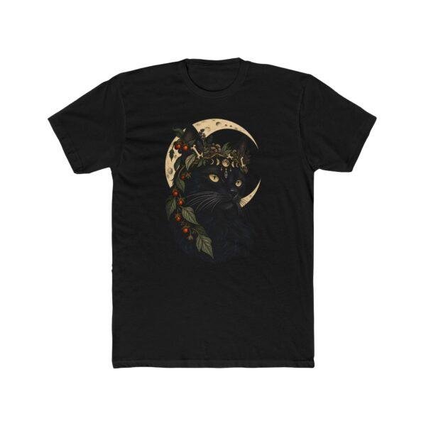 Black Cat Moon T‑Shirt — Mystical Crescent Cat Graphic Tee